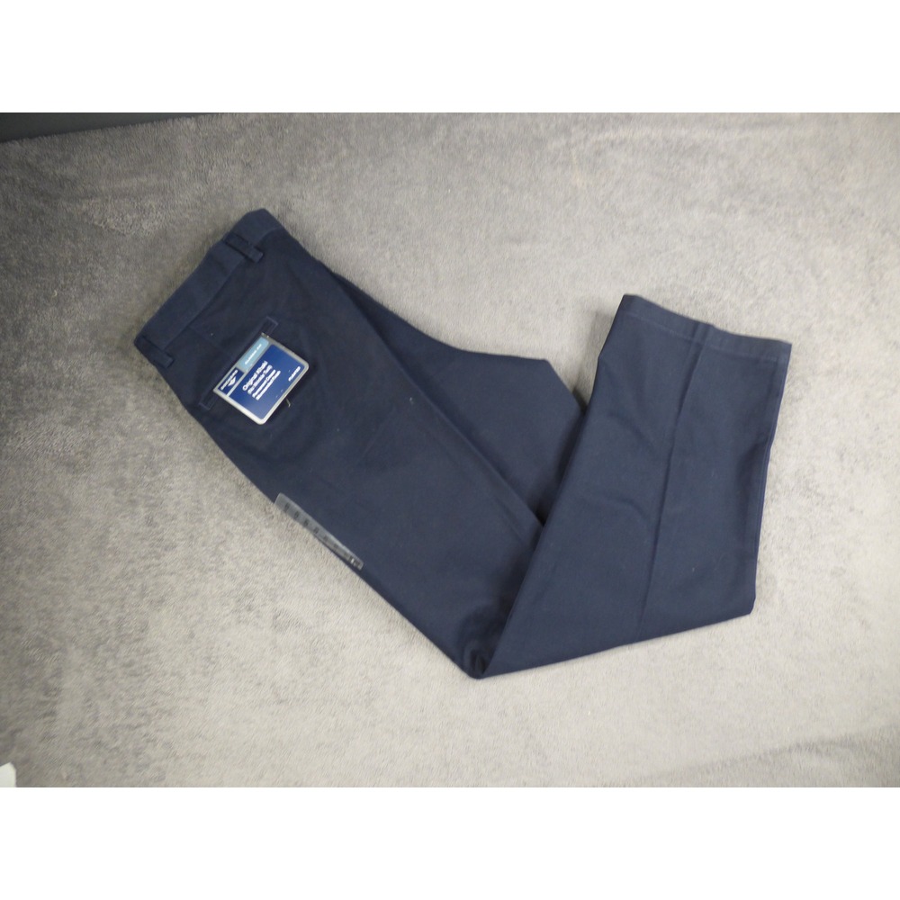 Dockers Original Khaki Mens 38x31 Navy Blue No Wrinkle Pleated Classic Fit Pants